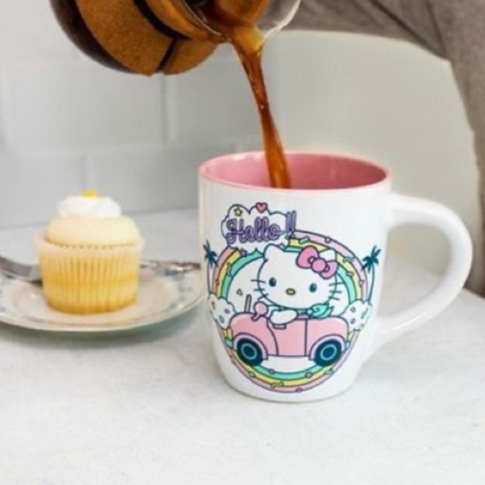 2 HELLO KITTY 🐱 Set of 2 large coffee mugs 🐱🌈 NWT🌈